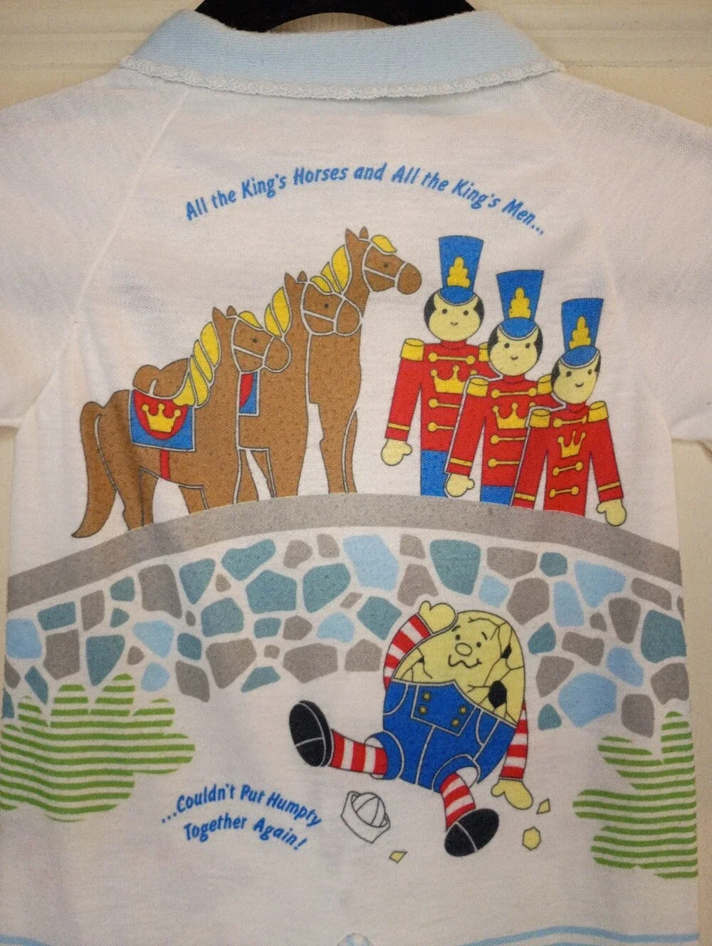 Vintage Humpty Dumpty Baby Footed One-Piece